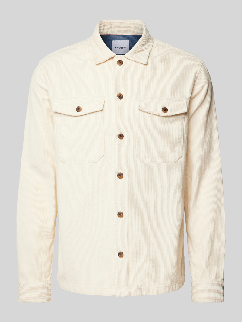 jack & jones Regular fit ribcordoverhemd met paspelzakken op de borst model 'EDDIE'