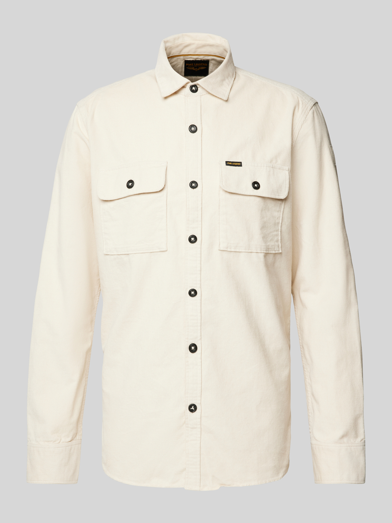 PME Legend Regular fit overhemdjack met kentkraag