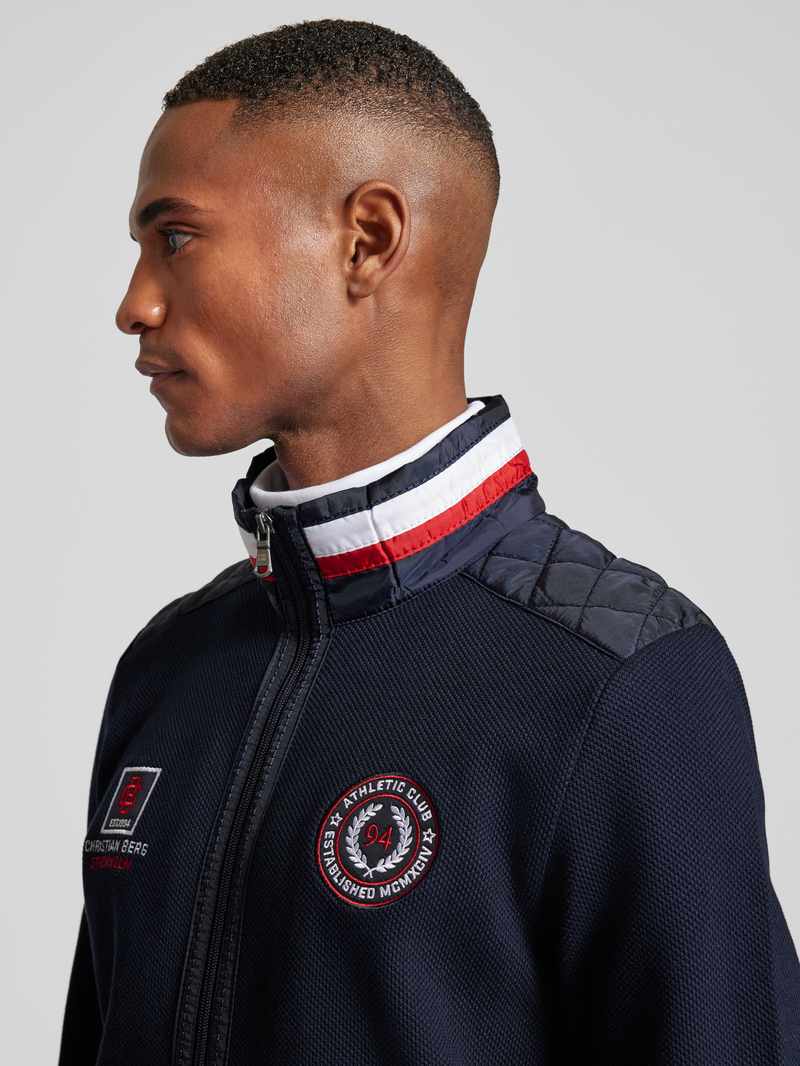 Christian Berg Men Sweatjack met labelstitching