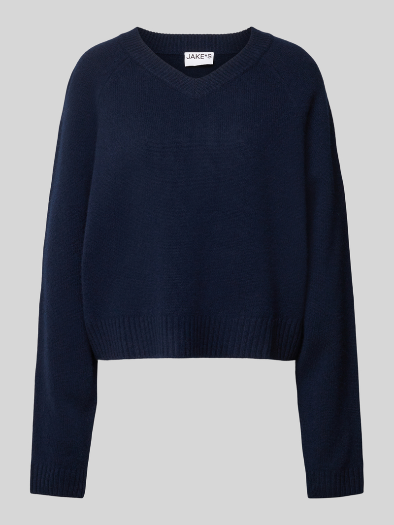 Jake*s Casual Wollen pullover met afgeronde V-hals