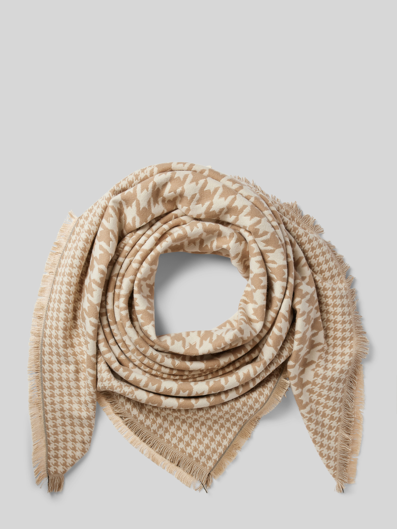 Kurt Beines Sjaal met franjes model 'Houndstooth Triangular'