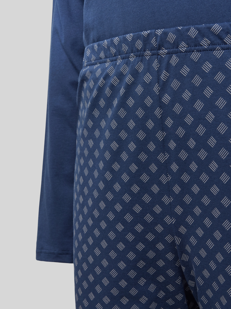 Schiesser Pyjama met geribde V-hals