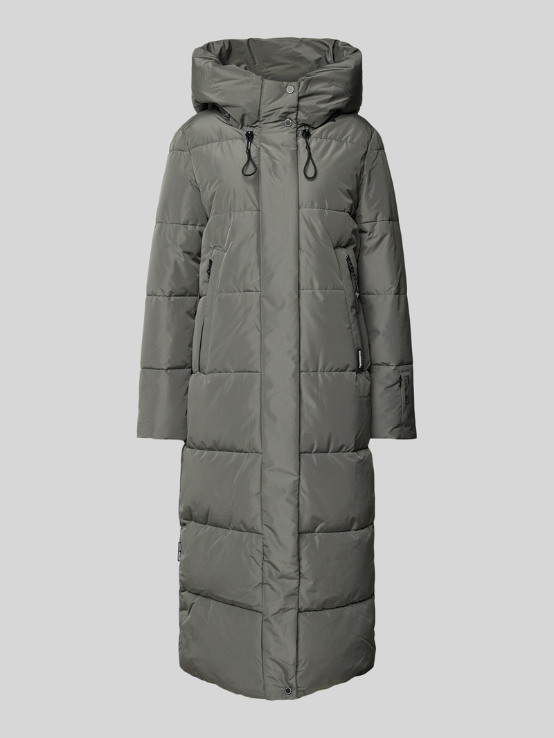 khujo Gewatteerde lange jas met labeldetail model 'SOULANI'