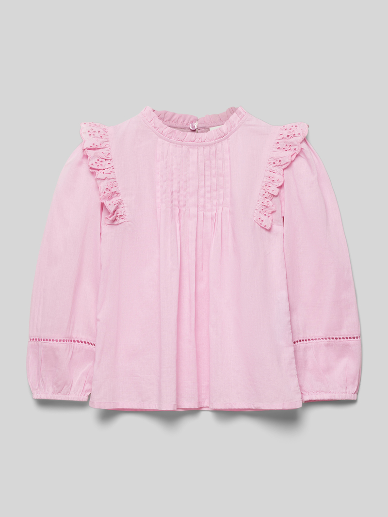 s.Oliver RED LABEL Relaxed fit blouse met broderie anglaise en ruches