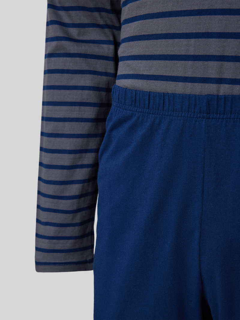 Schiesser Pyjamabovendeel met geribde ronde hals