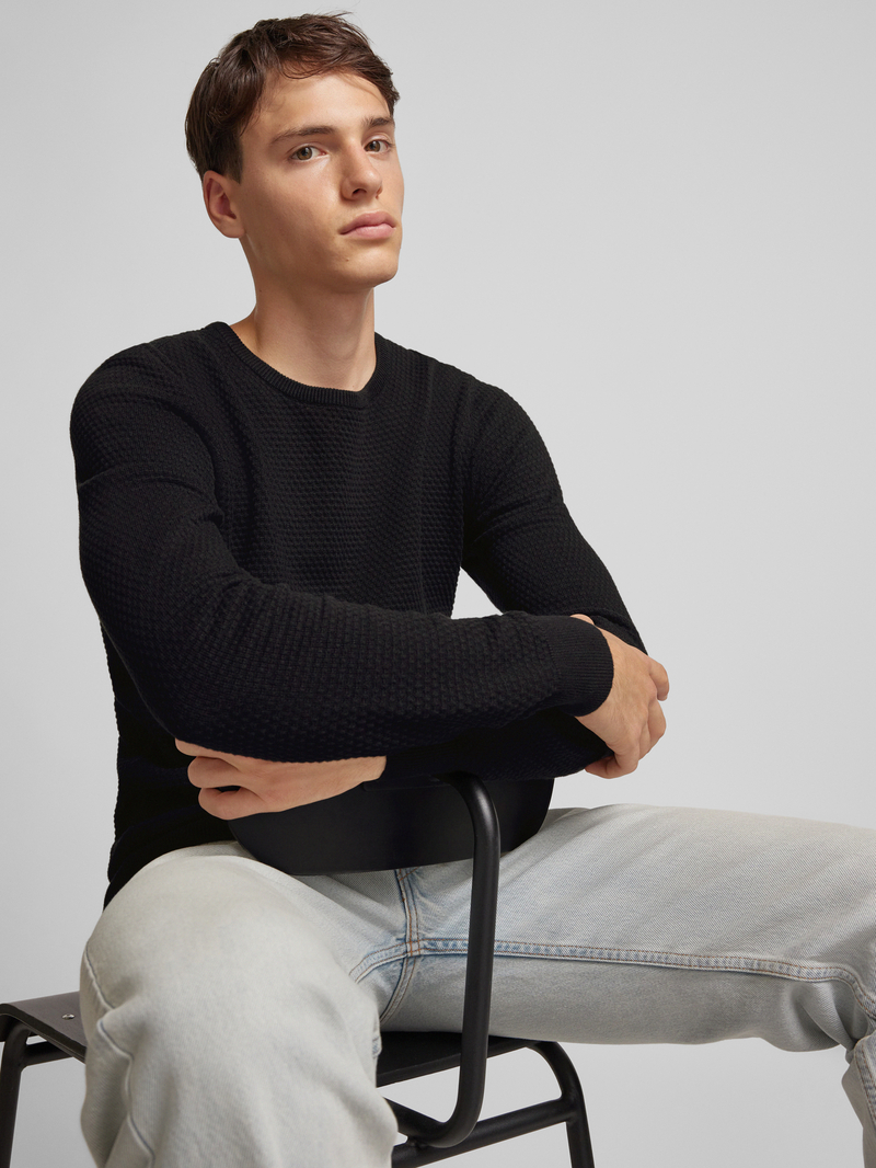 Blend Gebreide pullover met structuurmotief