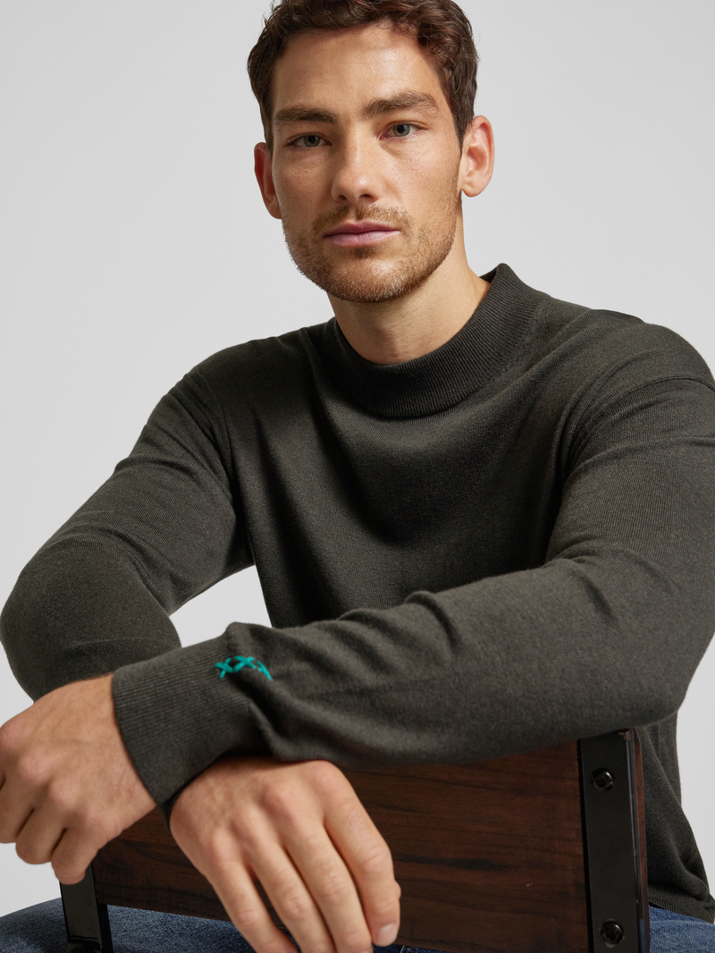 Scotch & Soda Gebreide pullover met opstaande kraag