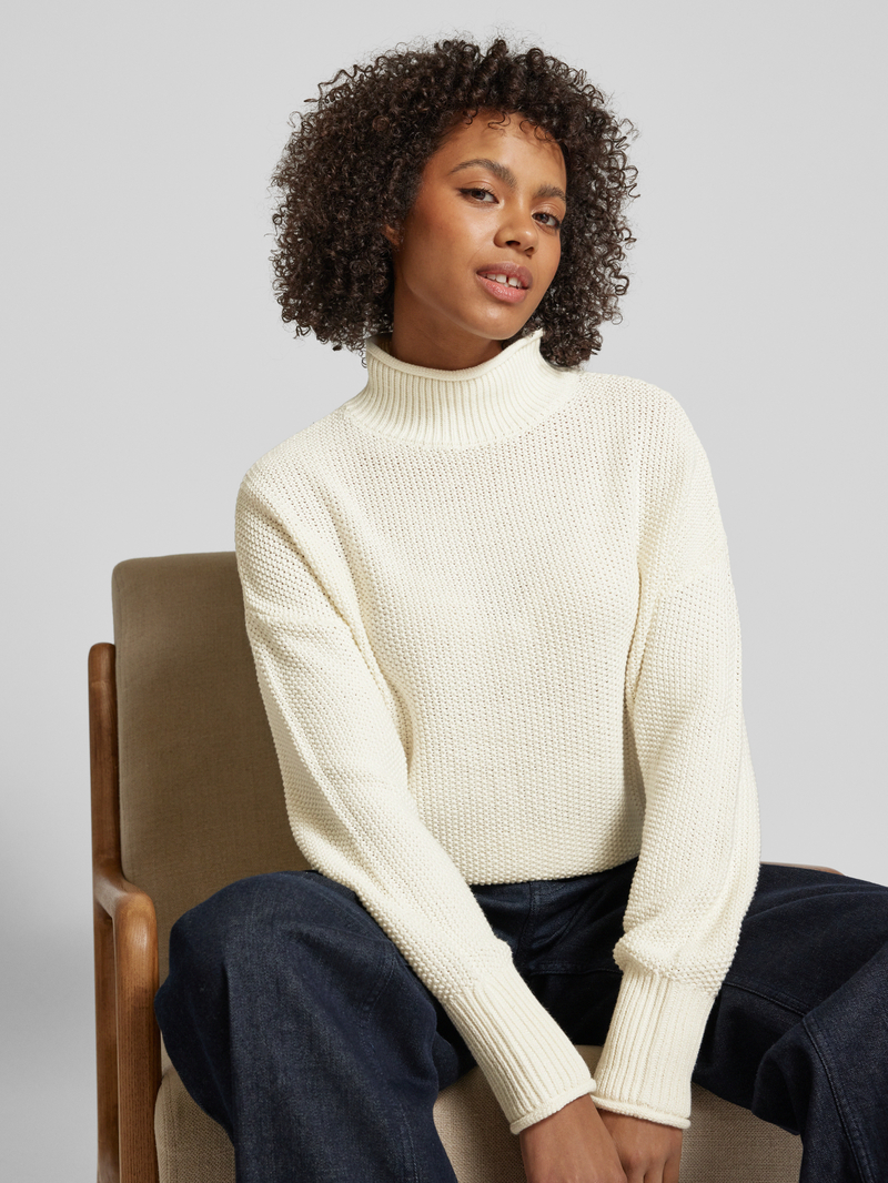 QS Gebreide pullover met opstaande kraag
