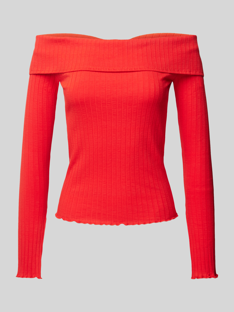 Pieces Top met lange mouwen en schouderkraag model 'JAZMINE'