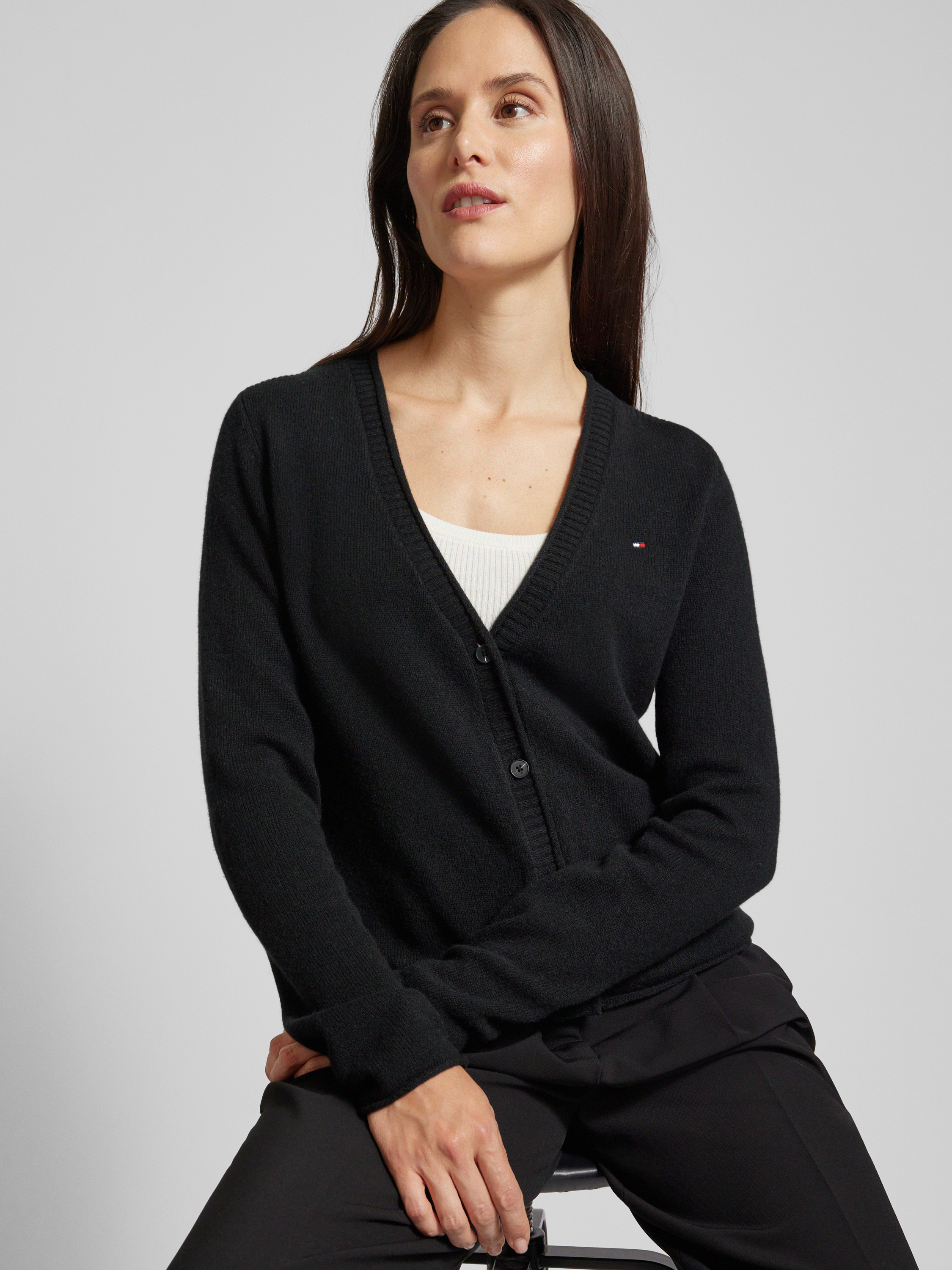 Tommy Hilfiger Wollen cardigan met logostitching