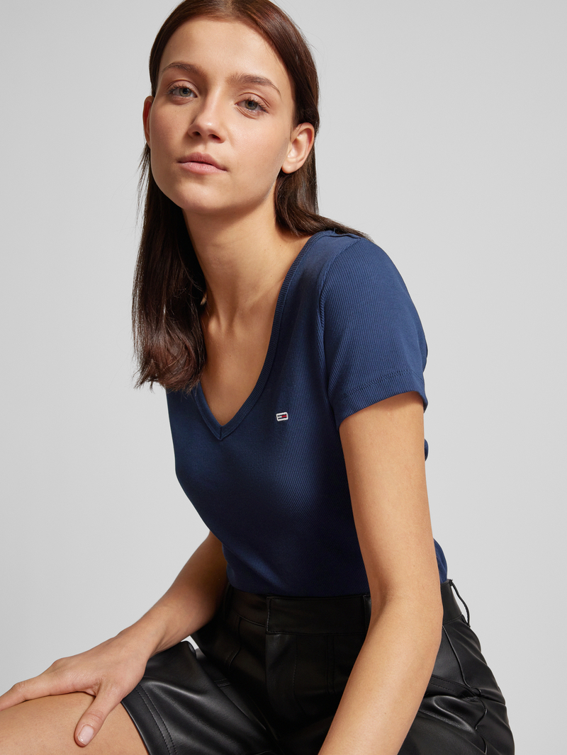 Tommy Jeans Slim fit T-shirt met V-hals