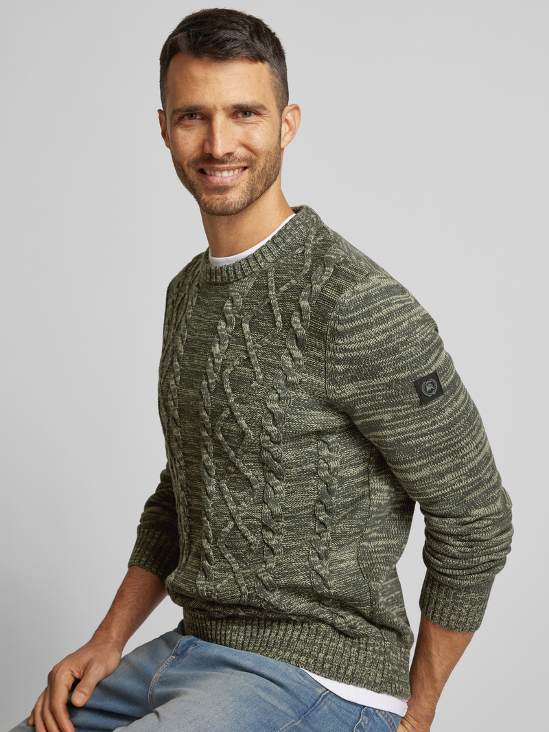 Lerros Gebreide pullover met ribboorden