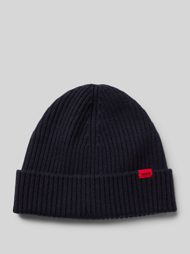 HUGO Beanie van scheerwol met labelpatch, model 'Xola'