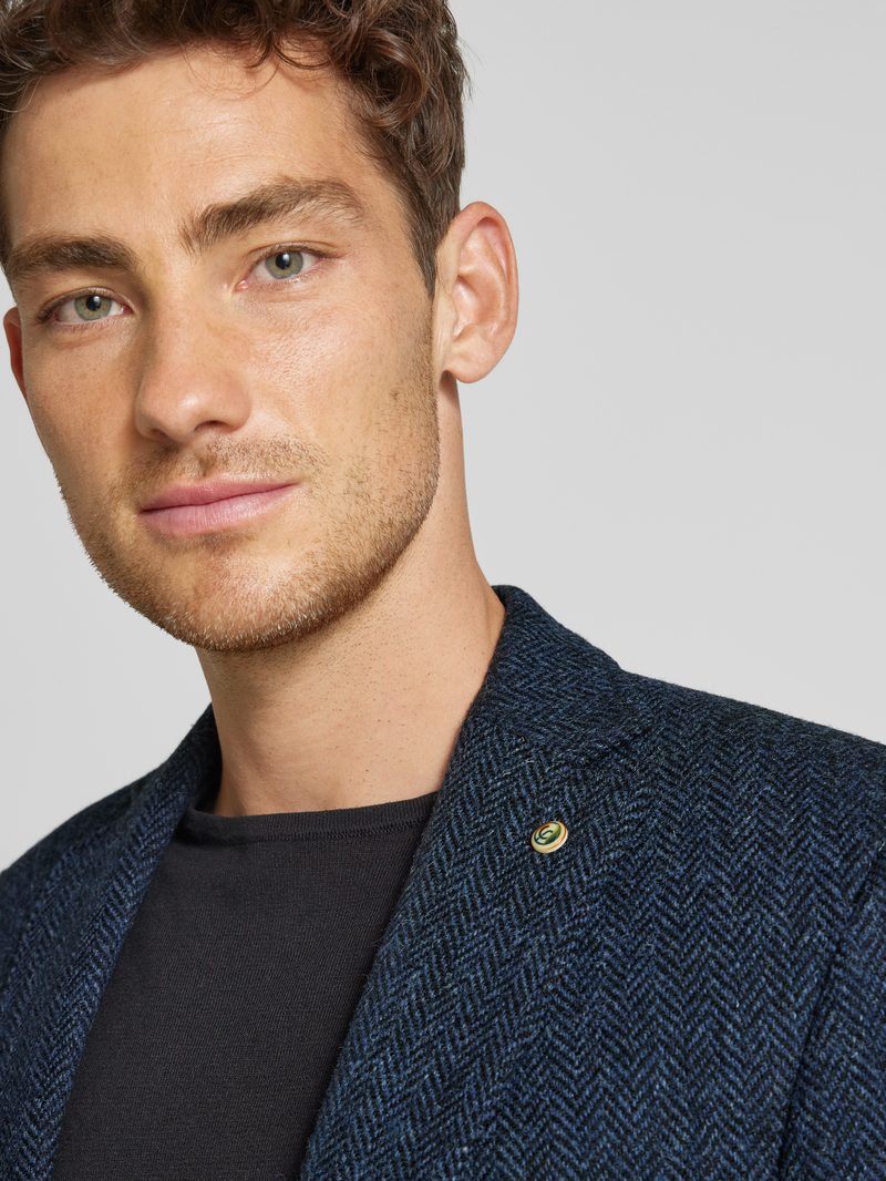 carl gross Regular fit Harris Tweed colbert van scheerwol model 'Theo'
