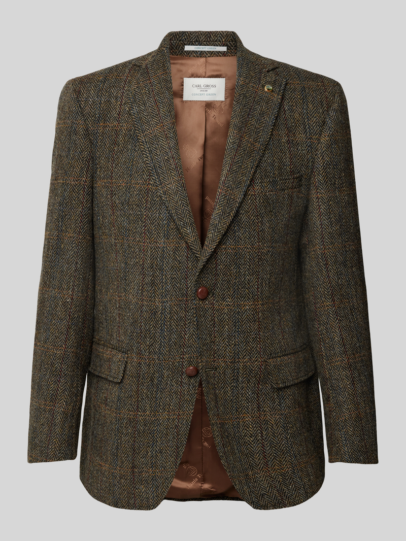 carl gross Slim fit Harris Tweed colbert van scheerwol model 'Theo'