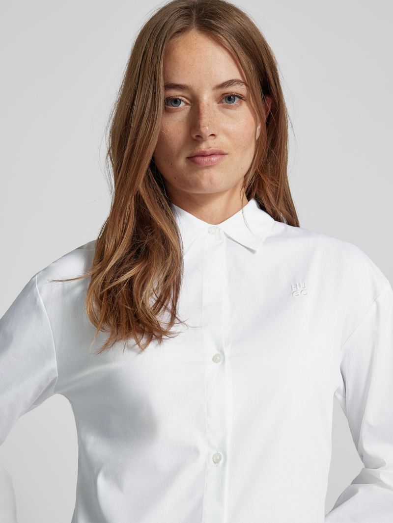 HUGO Regular fit blouse met platte kraag model 'The Girlfriend Shirt'