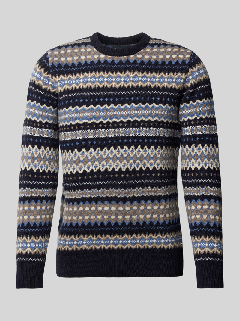 Barbour Gebreide pullover met ronde hals, model 'Case Fairisle'