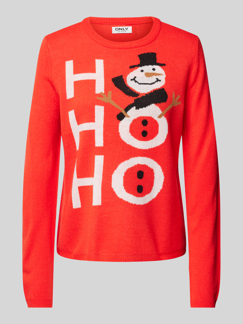 Only Gebreide pullover met ronde hals, model 'XMAS SELFIE'