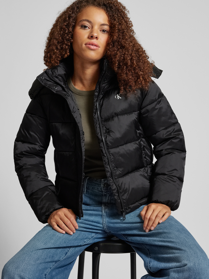 Calvin Klein Jeans Gewatteerd jack met logoprint model 'SHINY'