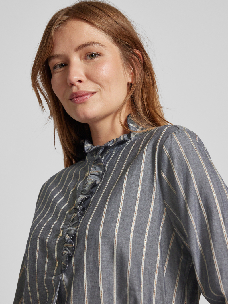 MOS MOSH Overhemdblouse met opstaande kraag model 'Biles'