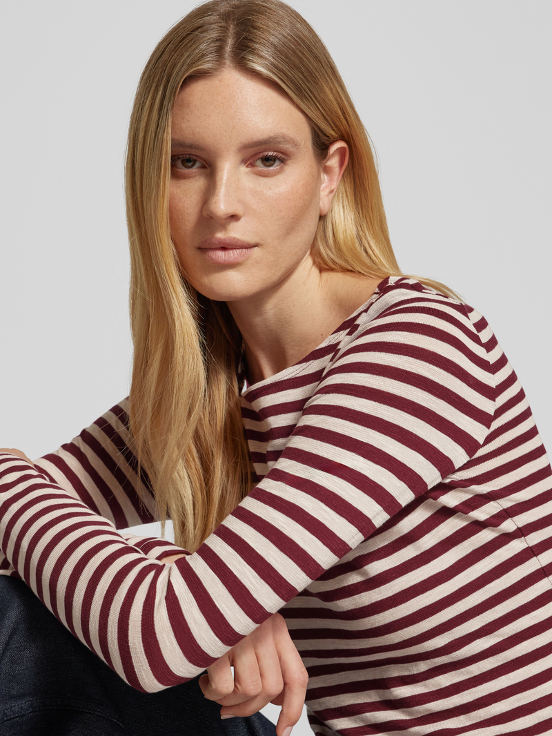MARC O POLO Regular fit shirt met lange mouwen en gemêleerd streepmotief