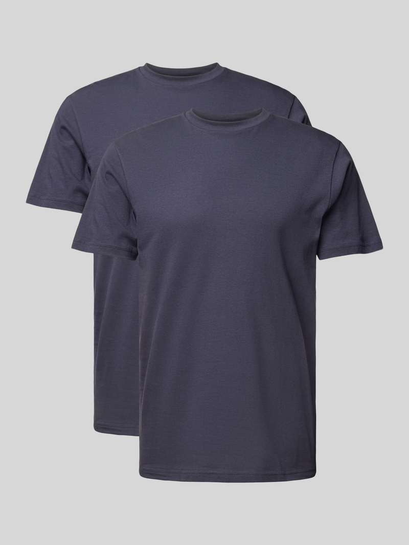 RAGMAN T-shirt met geribde ronde hals