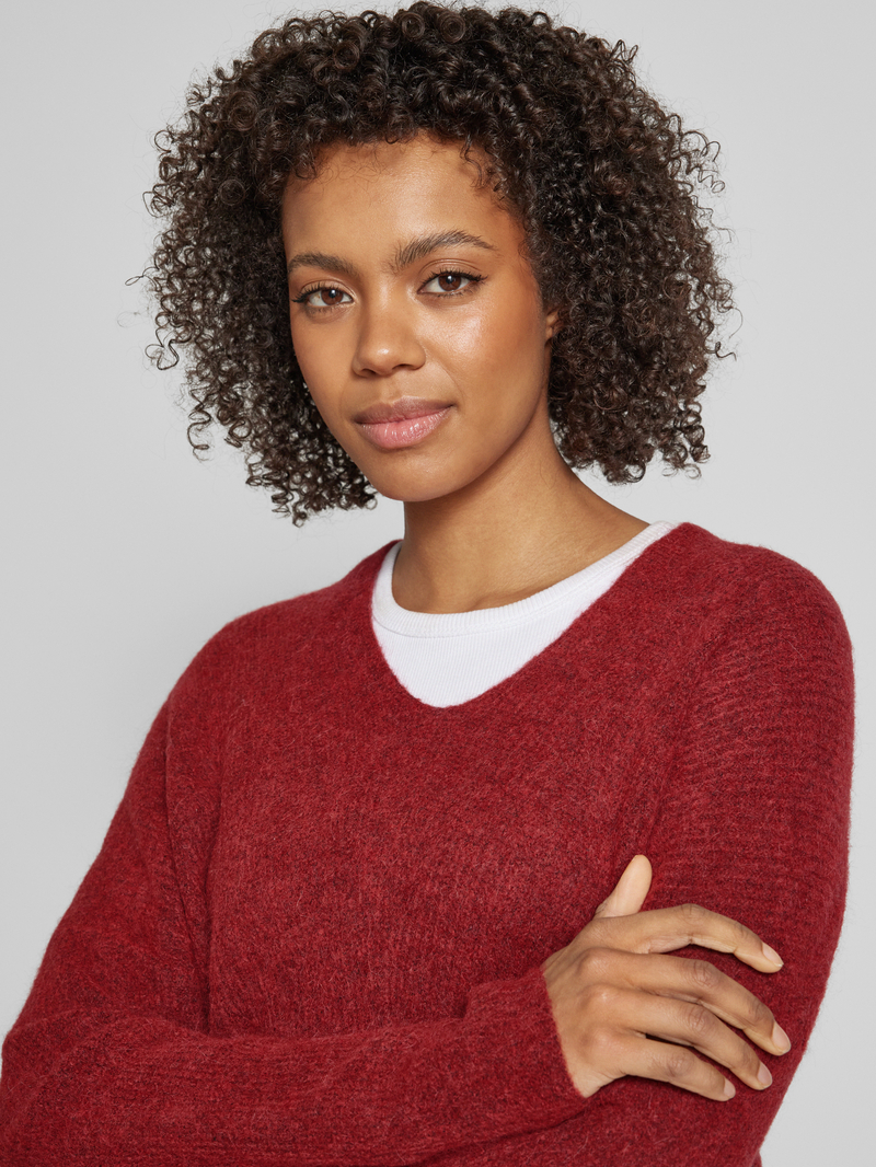 MOS MOSH Gebreide pullover met V-hals model 'THORA'