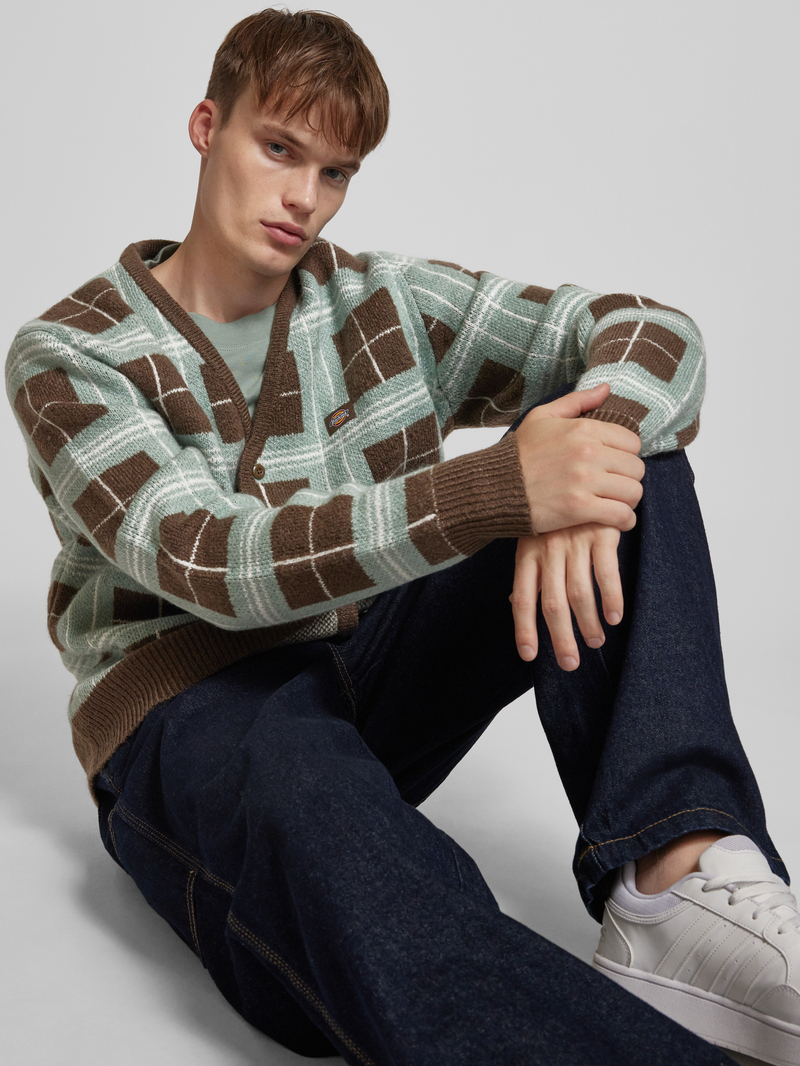 Dickies Cardigan met labelpatch model 'STEVENSVILLE