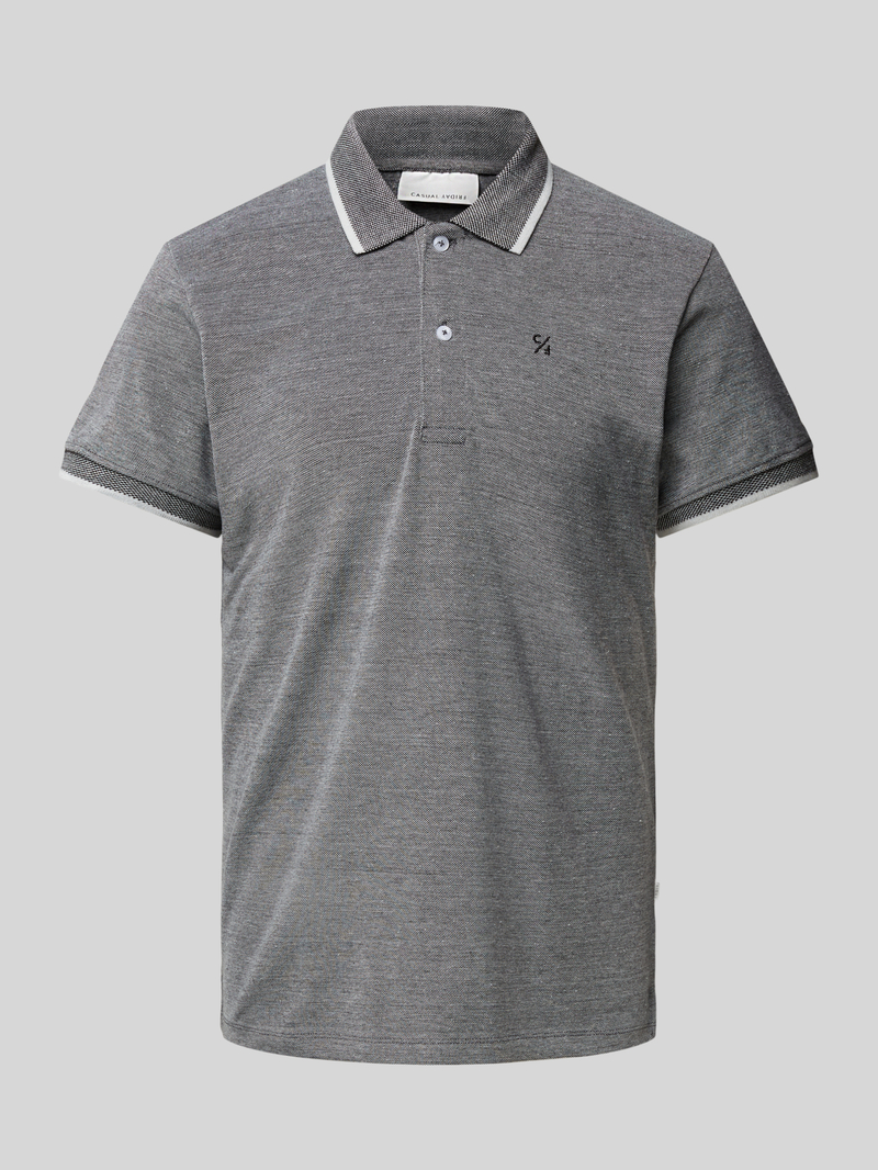 casual friday Slim fit poloshirt met logostitching model 'TRISTAN'