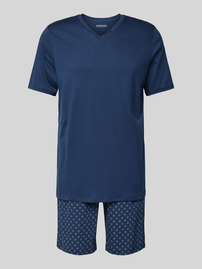 Schiesser Pyjama met geribde V-hals