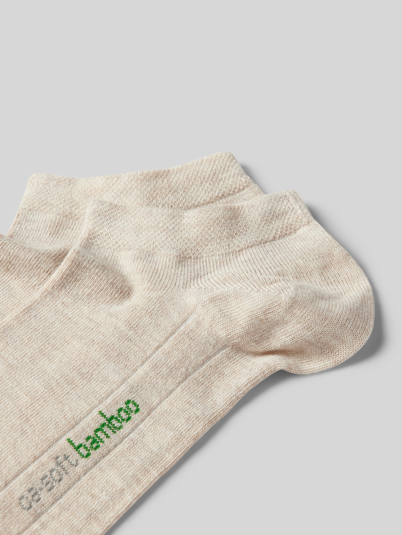 CAMANO Sneakersokken met labelstitching in een set van 2 paar model 'Bamboo'