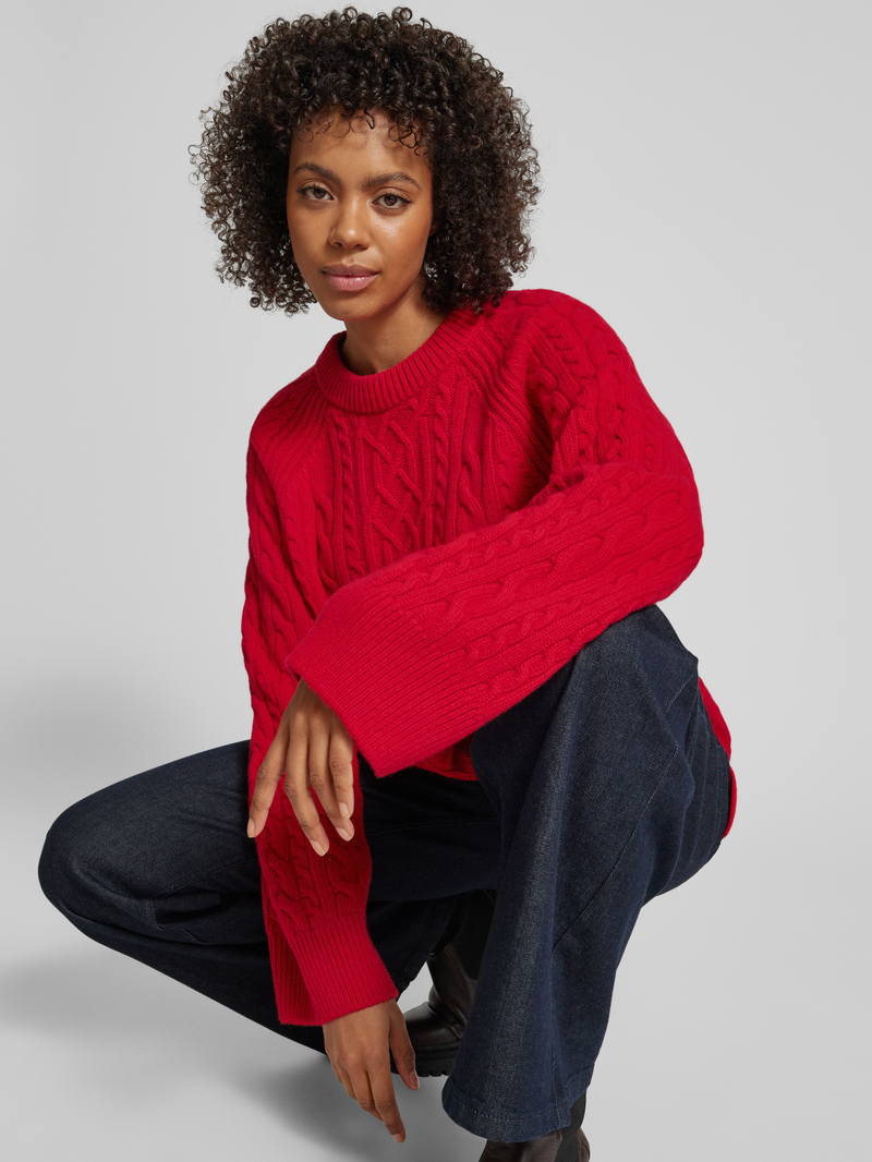 Ivy Oak Gebreide pullover met kabelpatroon model 'KLARINA ANN'