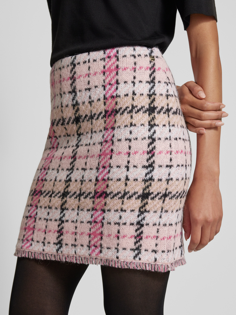 Marc Cain Gebreide rok met franjes en labeldetail