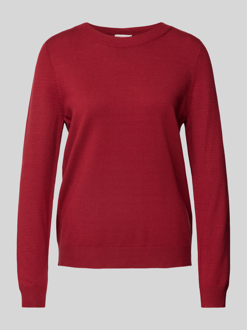 S.Oliver RED LABEL Regular fit gebreide pullover van viscosemix met ribboorden