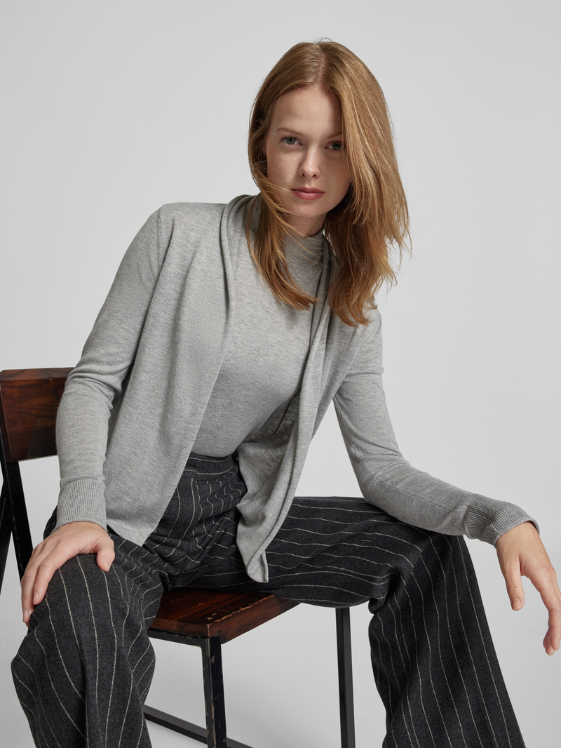 Zero Cardigan met opengewerkte voorkant