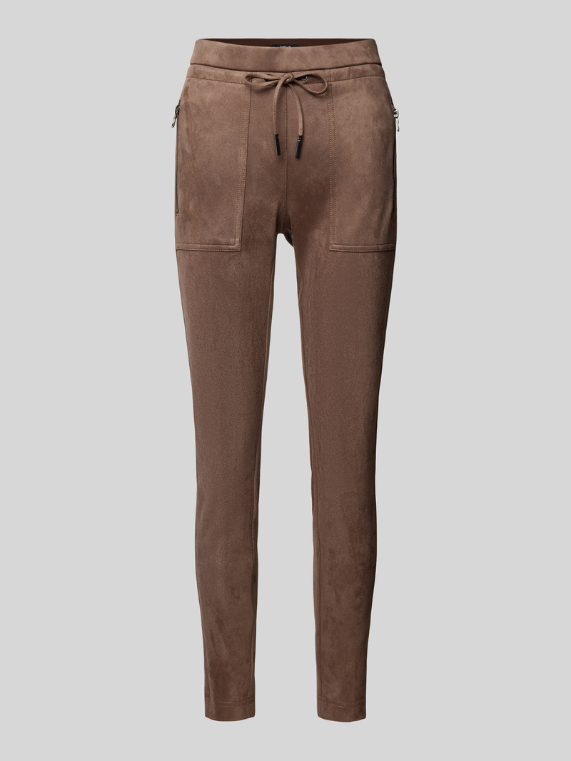 Opus Slim fit stoffen broek met ritszakken model 'Elvina'
