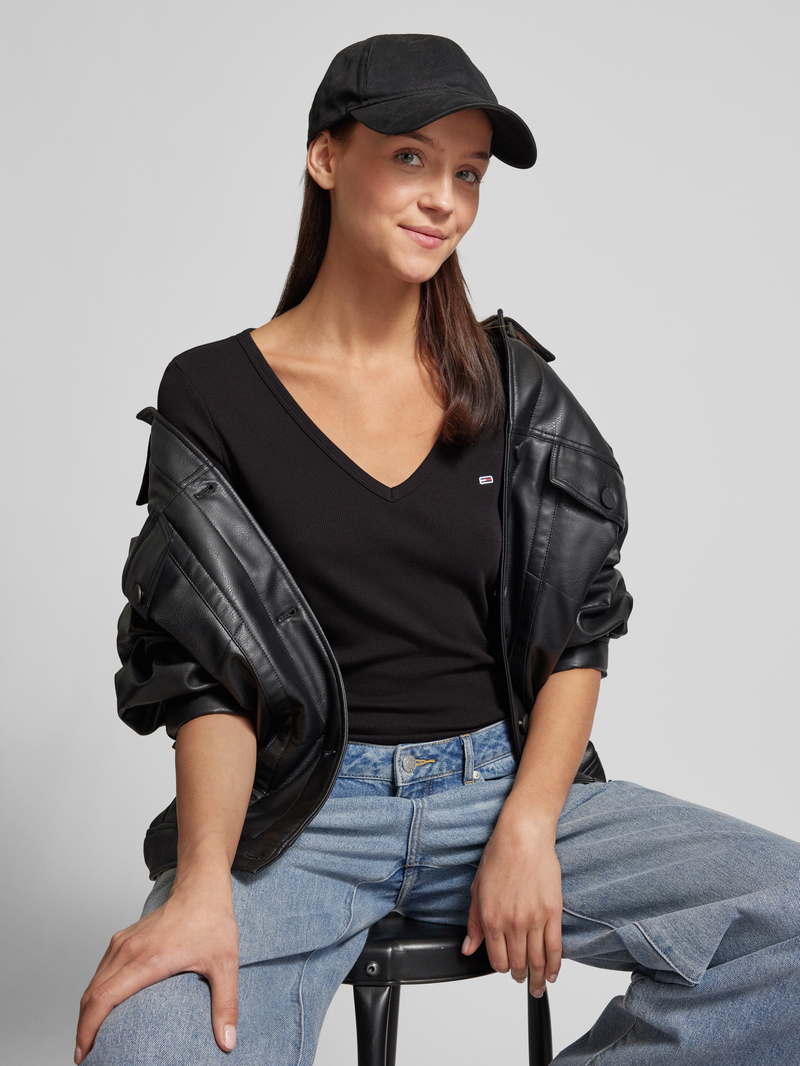 Tommy Jeans Slim fit T-shirt met V-hals