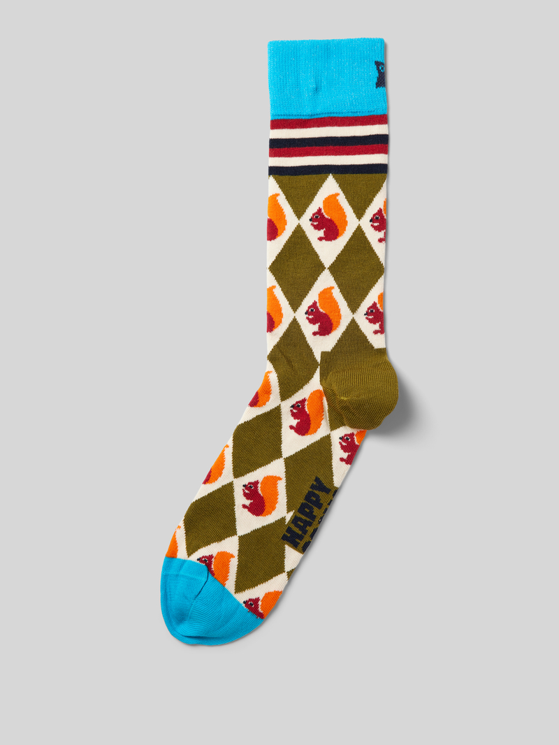 Happy Socks Sokken met labelstitching model 'Squirrel'