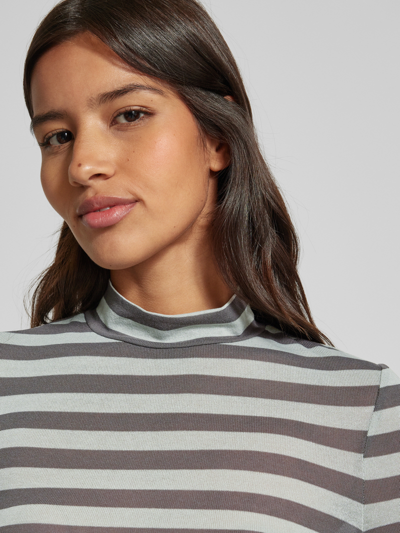 QS Shirt met lange mouwen en opstaande kraag