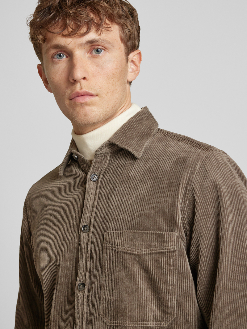 s.Oliver RED LABEL Regular fit corduroy overhemd met borstzak