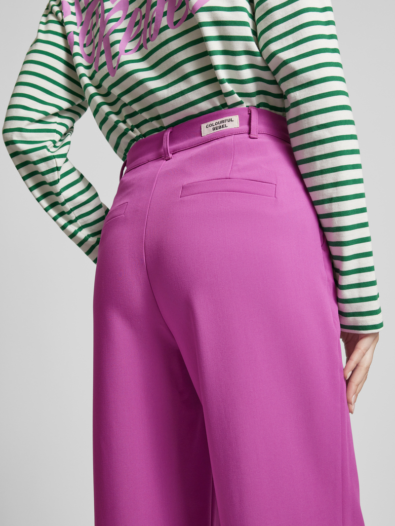 Colourful Rebel Straight fit stoffen broek met viscose en knoopsluiting