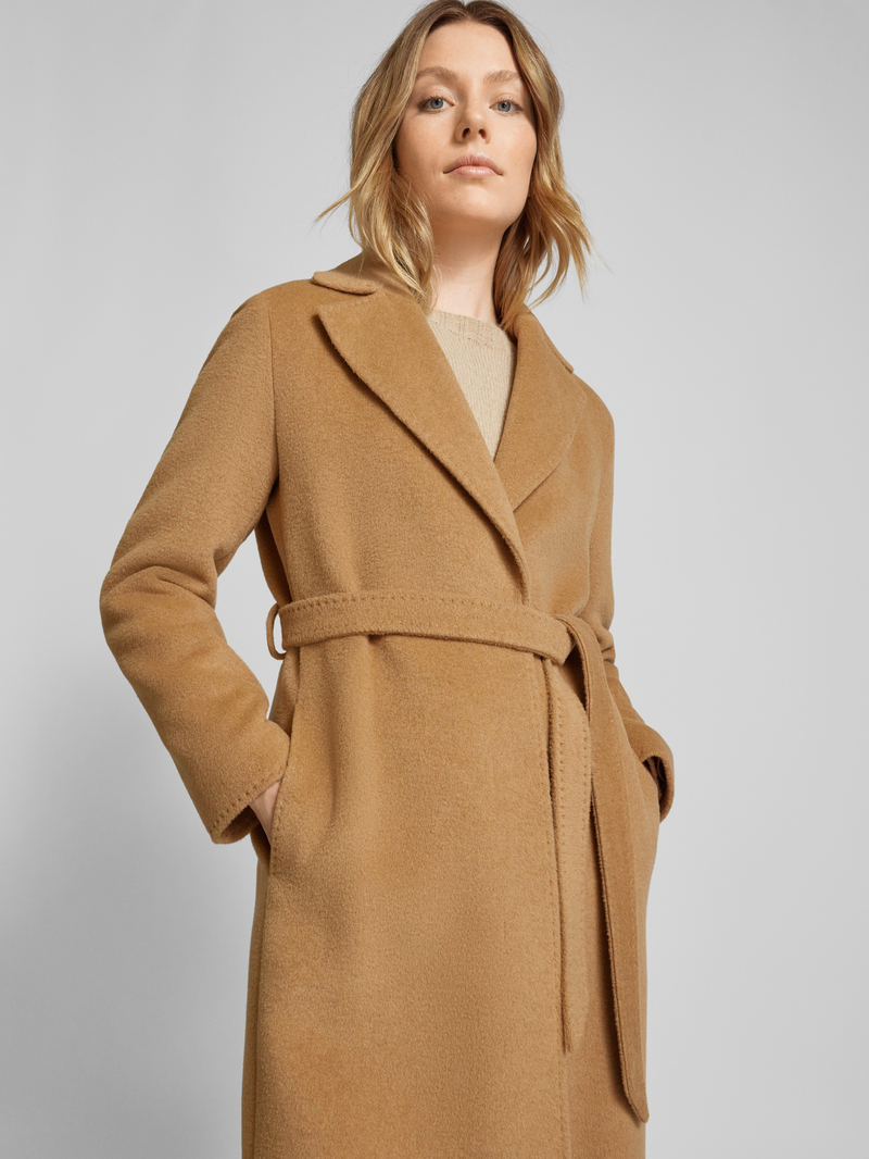 ICONS Cinzia Rocca Regular fit lange jas met zijde