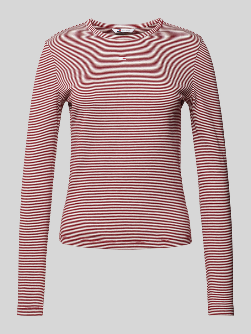 Tommy Jeans Shirt met lange mouwen labelstitching en ronde hals