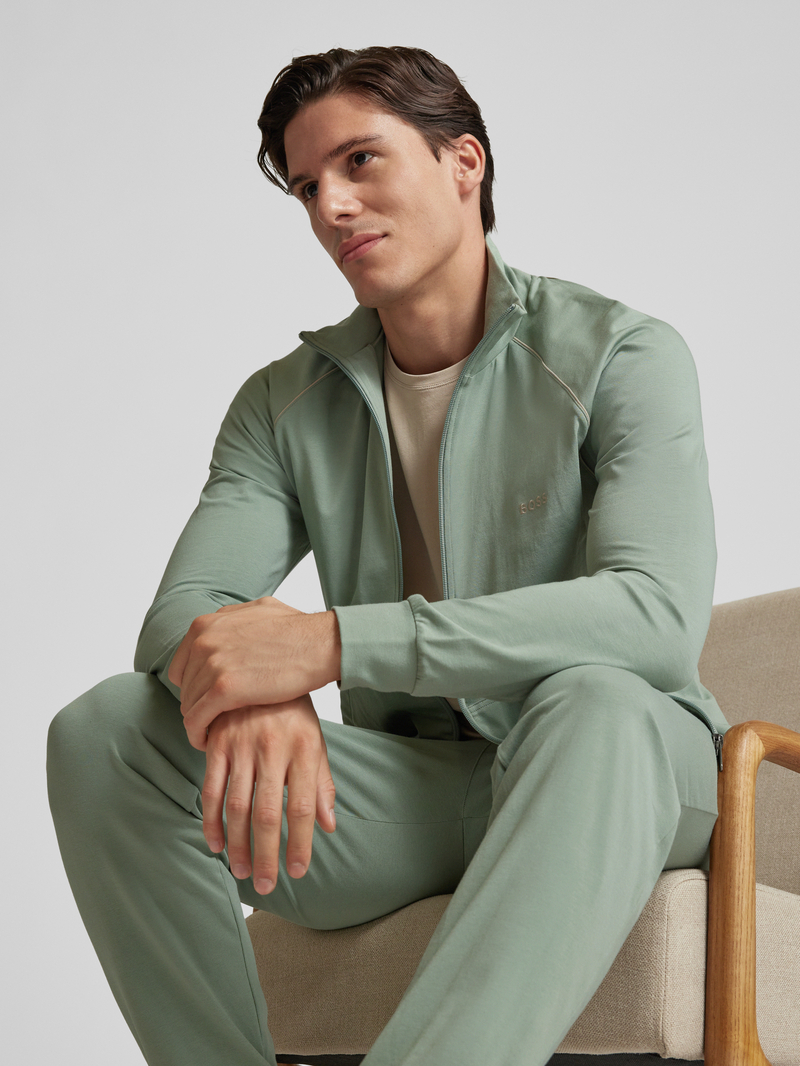 Boss Sweatjack met labelstitching model 'Mix&Match'