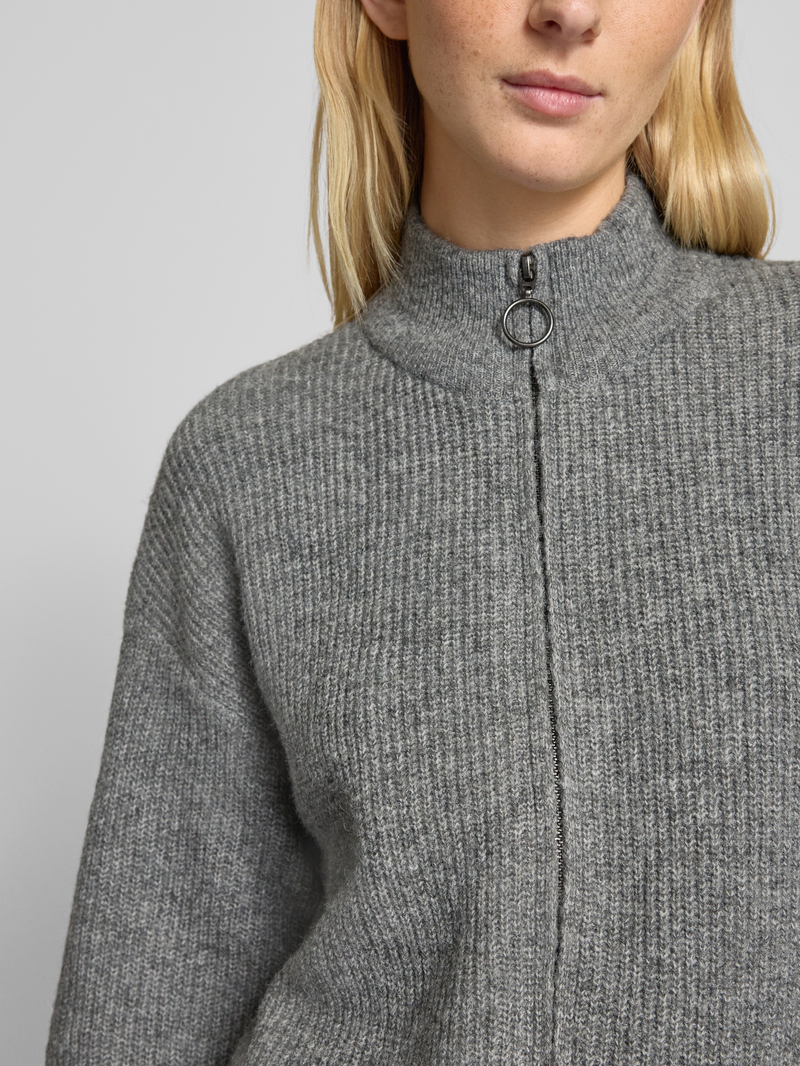 Only Loose fit gebreid jack met wol en opstaande kraag model 'TOKYO'