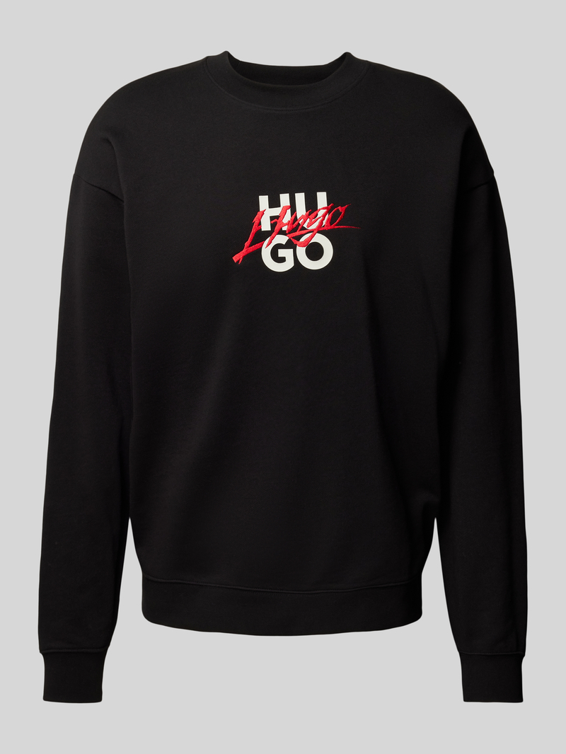 HUGO Sweatshirt met labelprint en -stitching model 'Dlogonty'