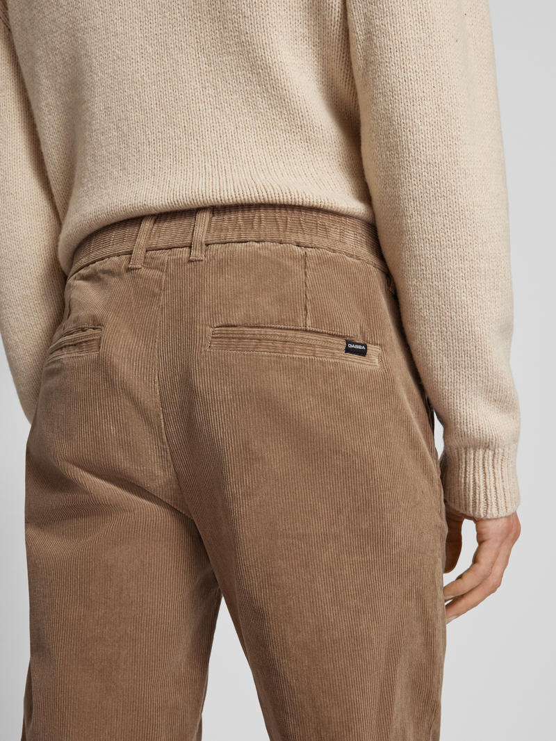 GABBA Regular fit corduroy broek met knoopsluiting model 'MONZA'