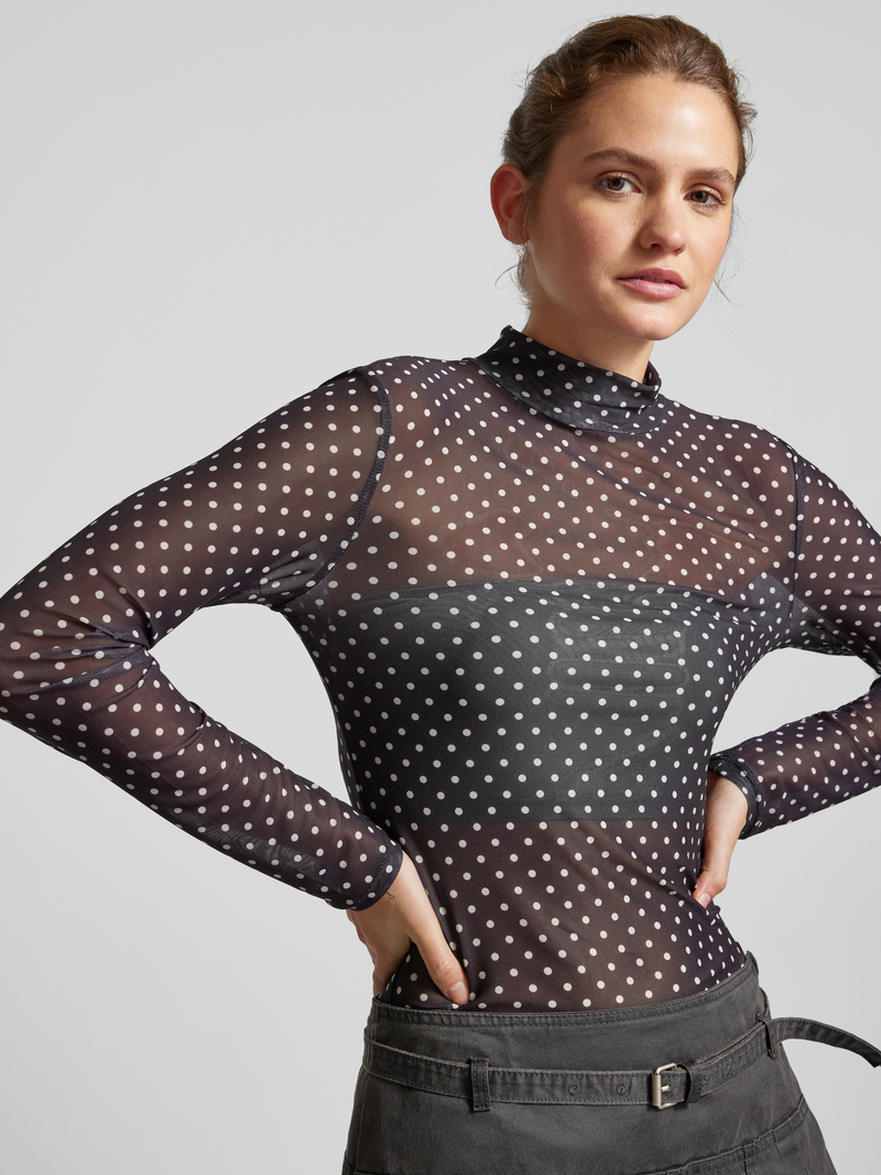 EDITED Shirt met lange mouwen en opstaande kraag model 'Flore'
