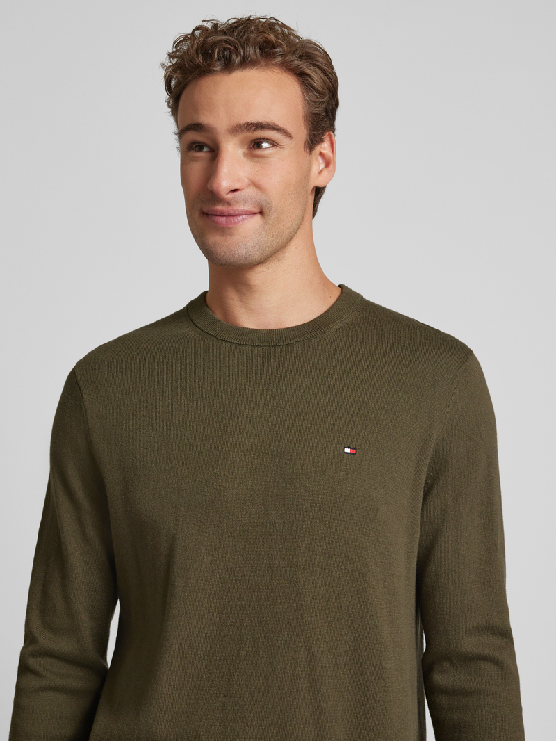Tommy Hilfiger Gebreide pullover met logostitching model 'PIMA'