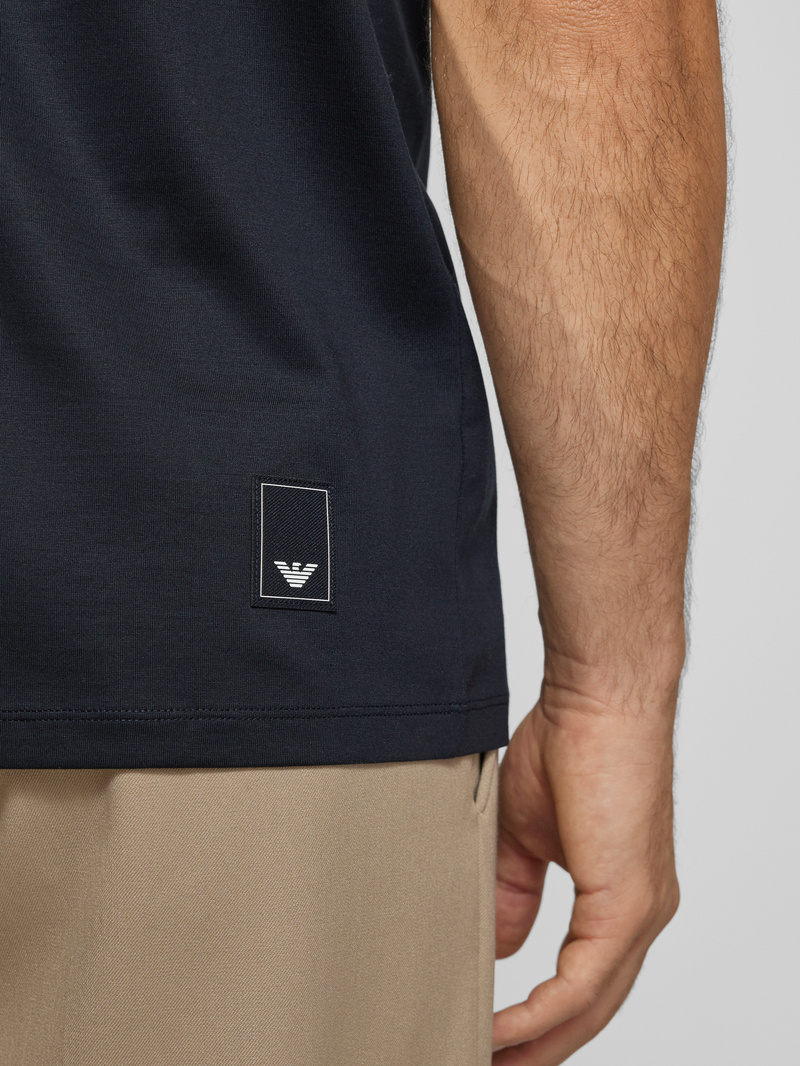 Emporio Armani T-shirt met geribde ronde hals